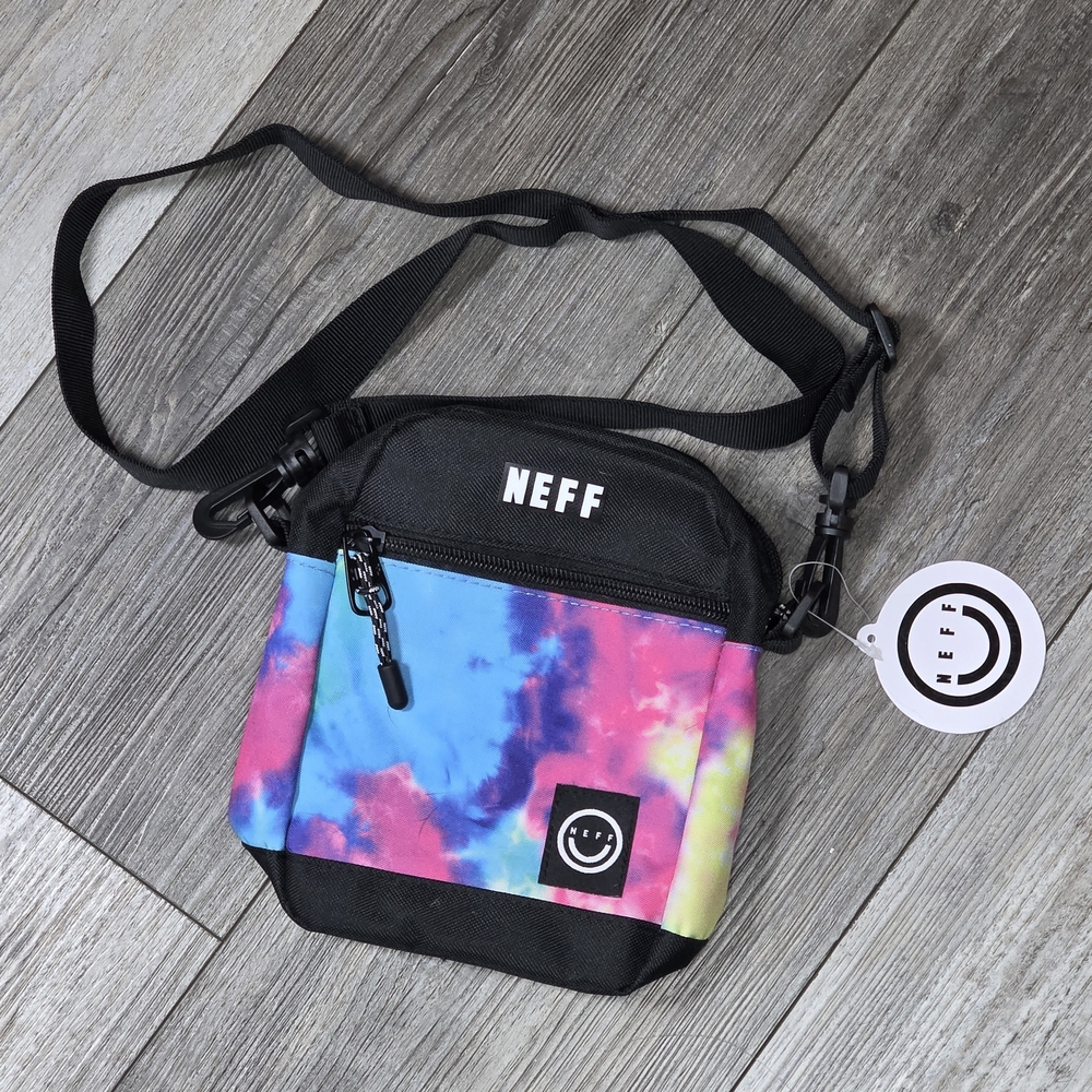 NEFF | Tie Dye and Black Crossbody Bag w/Adjustable Strap 100% Polyester *NWT